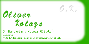 oliver kolozs business card